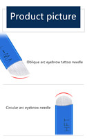 Aiguille de tatouage manuelle bleue 0,2 mm à lame permanente pour tatouage et microblading, options multicolores