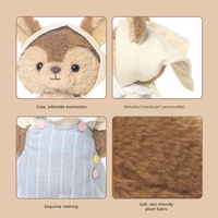 Peluche Adorable Petit Écureuil en Polyester avec Rembourrage en Coton PP, Hauteur 31cm-50cm, Coussin Doux pour l'Heure du Coucher