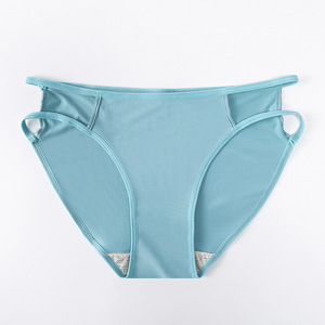 Braguitas de algodón puro para mujer, de punto, de cintura media, de seda helada, sin costuras, transpirables, de talle bajo, tipo bikini, sexys, ecológicas, talla grande - Product Image 5