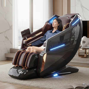 Luxuriöser 4D Pro Massagesessel Ganzkörper Fuß Shiatsu SL-Schiene Zero Gravity Beheizter Relaxsessel Kneten Klopfen Strecken Bluetooth - Product Image 1