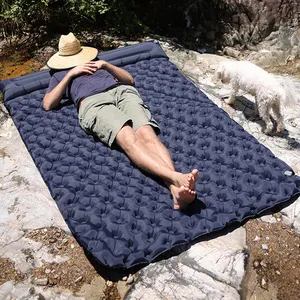 Водонепроницаемая кровать с двойной воздушной подушкой для сна на открытом воздухе, коврик для путешествий, пешего туризма, пенопластовый коврик для сна на 2 человек с подушкой