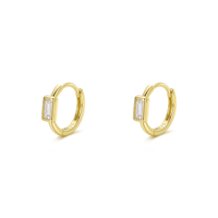 Boucles d'oreilles créoles petites en argent 925 plaqué or 14 carats avec zircone cubique pour femme, 10mm 12mm 14mm, boucles d'oreilles cartilage tendance pour femme