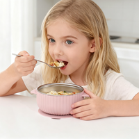 Vente chaude Base antidérapante en acier inoxydable bébé bol micro-ondes pour enfants Non toxique Durable Silicone à l'extérieur bébé alimentation