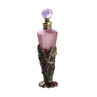 Flacon compte-gouttes en verre émaillé conique de 25 ml, décoratif 'Angel Girl', vide et rechargeable pour huiles essentielles, avec applicateur