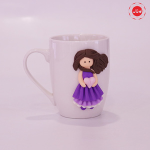 Thiết Kế Sáng Tạo 3D Gốm Polymer Đất Sét Mug Cô Gái Decal Gift Mug Handmade Thiết Kế Tùy Chỉnh - Product Image 3