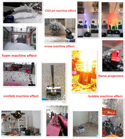Machine à flammes DMX à télécommande avec 3 têtes de pulvérisation de feu triple 150W pour spectacles sur scène