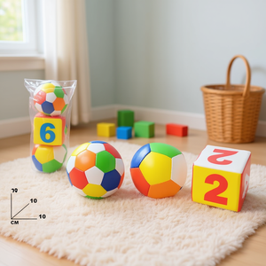 Cubes d'activités I Morbigiochi 10 cm, jouet éducatif doux pour apprendre les chiffres aux enfants - Product Image 1