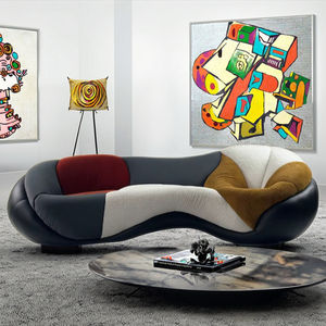 <span class=keywords><strong>Canapé</strong></span> Modulable Courbé en Boucle Blanc de Luxe, Style Nordique Moderne, pour Salon d'Intérieur – Vente en Gros Meubles de Foshan - Product Image 1