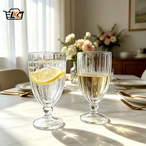 Set <span class=keywords><strong>di</strong></span> 6 Calici in Vetro Scanalato da 20oz, Stile Vintage Francese, per <span class=keywords><strong>Vino</strong></span> e Acqua, Lavabili in Lavastoviglie, Vendita all'Ingrosso - Product Image 1