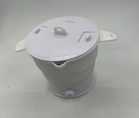 Usine nouveau design 1.2L blanc silicone voyage nouilles hot pot électrique pot de chauffage pliant pâtes cuiseur électrique