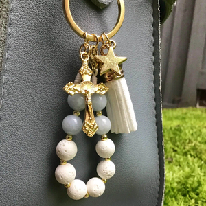 Joyería Católica, Medalla Milagrosa, Rosario de Una Década, Llavero, Colgante para Bolsa, Amuleto para Regalo de Bautizo - Product Image 2