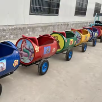 批发新款名人油桶火车景区商场广场亲子互动游乐设备