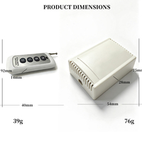 Module Récepteur Relais Universel Sans Fil DC 12V 4 Canaux avec Télécommande RF 433 MHz 4 Boutons pour Maison Automatisée