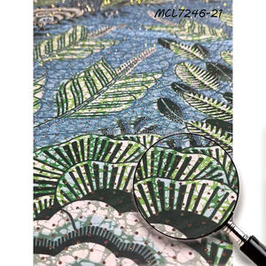 <span class=keywords><strong>Tissu</strong></span> Africain Super Pailleté en Coton 100% Fait Main avec Impression Poudre Dorée Nouvelle Arrivée Dentelle Dorée Cirée - Product Image 5