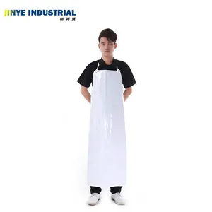 Usine En Gros Blanc Bleu Résistance À La Graisse PVC Tabliers Épais Traitement Des Aliments Industriel Lavable Tablier Imperméable