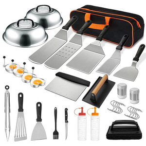 Kit de 35 Accesorios para Parrilla, Juego de Espátulas para Parrilla <span class=keywords><strong>con</strong></span> Espátulas Ampliadas, Cubierta para Untar y Raspador para Barbacoa al Aire Libre - Product Image 6