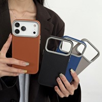 Funda Protectora de Fibra de Carbono a Prueba de Golpes para iPhone 17 16 15 14 13 12 11 Pro Max, Color Sólido