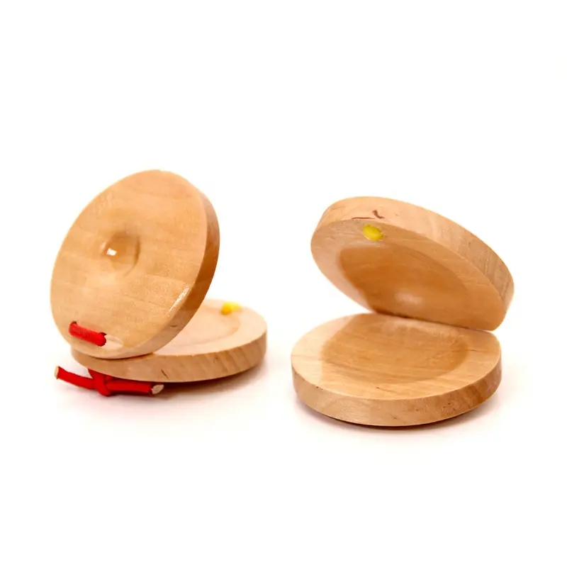 Venta al por mayor barato mini Dedo de madera castañuela instrumento musical de percusión para los niños
