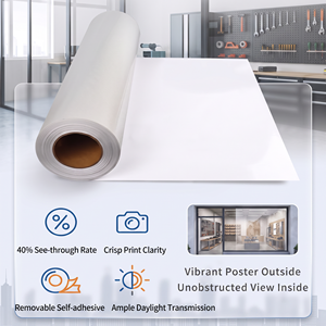 Vinilo Perforado de Visión Unidireccional, Compatible con REACH, Removible, Autoadhesivo, Imprimible con Tinta Eco-Solvente, UV y Látex, para Ventanas - Product Image 2
