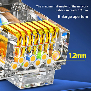 Chất lượng cao CAT6 RJ45 đi qua kết nối rắn bị mắc kẹt UTP cáp <span class=keywords><strong>Modular</strong></span> phích cắm với 10A đồng liên hệ với và PC nhà ở - Product Image 6