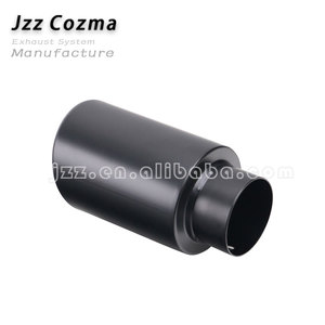 Terminale di <span class=keywords><strong>Scarico</strong></span> Universale in Acciaio Inox 304 a Doppia Parete, da 2,5 a 3,5 Pollici, Uscita Inclinata Arrotondata, Punta Singola Nera - Product Image 4