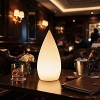 Lampe de table LED en forme de larme, lumière décorative en plastique, télécommande, alimentation AC, pour chambre à coucher, hôtel, bar, restaurant
