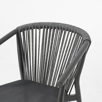 Chaise de salle à manger en aluminium gris clair tressé de haute qualité, nouveau design, pour l'extérieur - élégante et durable, idéale pour la terrasse et le jardin