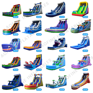Château gonflable commercial pour toboggan aquatique tropical pour enfants avec videur et toboggan de divertissement <span class=keywords><strong>Juex</strong></span> Gonflables - Product Image 4