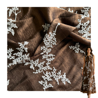 Tissu en Acétate et Nylon Infroissable Brodé Motif Végétal Brillant Confortable Respirant pour Robes Quotidiennes et Vêtements de Mode