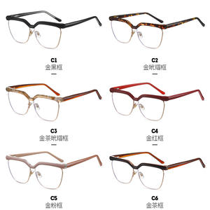 Monture de lunettes tendance rectangulaire en TR90 et métal avec protection anti-lumière bleue, monture complète, charnières à ressort, lunettes optiques unisexes - Product Image 5