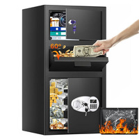 Caja de Seguridad Electrónica para Depósito de Efectivo con Teclado, Buzón de Oficina para Almacenamiento de Dinero, Gabinete de Seguridad Multifuncional de Acero