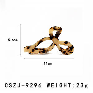 Pinza de Pelo con Diseño de Concha de Tortuga y Estampado de Leopardo, Acetato Unisex, Color Personalizable, Elegante, Forma de Lazo, Diseño Hueco, Venta al por Mayor - Product Image 2