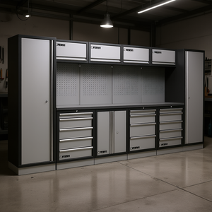 Système de rangement d'outils en acier Fervi Modular Workshop Furniture A008A avec tiroirs et portes pour garage - Product Image 3