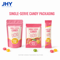 Sachet refermable premium à fond plat pour portions individuelles de bonbons et de gommes, emballage alimentaire personnalisé de qualité alimentaire pour snacks