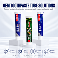 Tubes d'emballage de dentifrice en aluminium-plastique laminé avec bouchon à vis 12,7-35 mm, impression UV, logo personnalisé, soins bucco-dentaires
