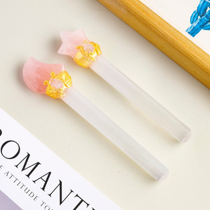 Nouvel Arrivage en Gros : Baguettes de Sélénite Artisanales DIY avec Motifs Étoile et Lune – Ornement Décoratif <span class=keywords><strong>pour</strong></span> la Maison - Product Image 1