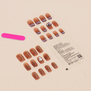 Puntas DE ARTE portátiles hechas a mano Xiaohongshu, pegatinas de uñas de lámina dorada degradada desnuda superventas, acabado extraíble - Product Image 3