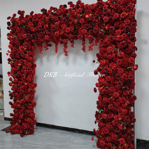 <b>Wedding</b> Decoration Silk red and green flower <b>arch</b> Proposal Backdrop Real Touch Red Flower <b>Arch</b> - Product Image 6