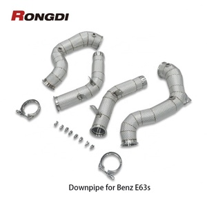 Collecteur d'échappement droit en acier inoxydable 304 avec bouclier thermique pour Mercedes-Benz E63/E63S W213 M178 2018+ - Product Image 1