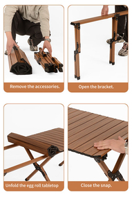 Mesa Plegable de Aluminio para Interiores/Exteriores, con Volumen de Almacenamiento Compacto y Ligero, Adecuada para Mochilas y Uso en Automóviles - Product Image 6