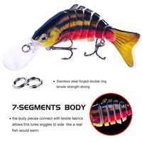 12Cm 16G Leurre de poisson artificiel Swimbait 6 leurres de pêche durs multi-articulés segmentés