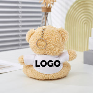 Grosir 12cm gantungan kunci boneka beruang Teddy Logo kustom mainan beruang Teddy dengan kemeja hadiah promosi - Product Image 2