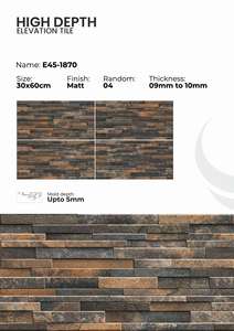 Elevaciones de Textura de Lujo Contemporáneo con Azulejos de Porcelana de Alta Densidad con Acabado Mate de 300x600 mm - Product Image 4