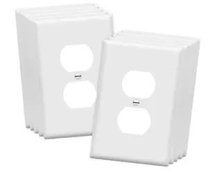 American 1 gang Mid-Size 4.88" x 3.11" Duplex Receptacle Outlet Wall Plate, Electrical Outlet Covers Plates, PC Material