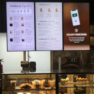 A1 A2 A3 A4 AD Led khung Áp phích cho nhà hàng tiếp thị LED quảng cáo hộp Đèn khung nhôm kính cường lực hộp Đèn - Product Image 5