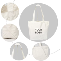 Sac fourre-tout en toile personnalisé avec impression de lettres, en matériaux recyclés, avec fermeture éclair et poches, grand sac de shopping personnalisé avec logo, options de taille