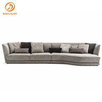Tissu en lin moderne de style européen, ensemble canapés gris en forme de l, meubles de salon maison