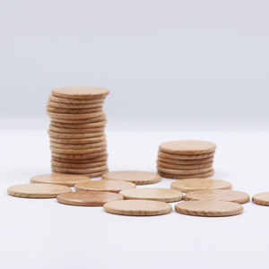 Customizable Patterns Wooden Round Chips for Strategic Gameplay Wooden Round Circle Board <b>Game</b> Tokens - Product Image 5