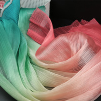 Kain Organza Lipit Mengkilap Grosir, Kain Kerut yang Dapat Dibentuk, Kain Cetak, Kain Organza Gradasi untuk Kain Desainer