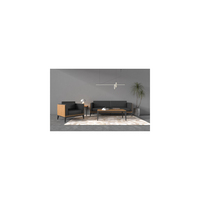 2인용 사무실 러브시트 다용도 소재 호두나무 무늬목 무광 블랙 원목 다리 W1440D800H800 사무실 접견실 소파 가구